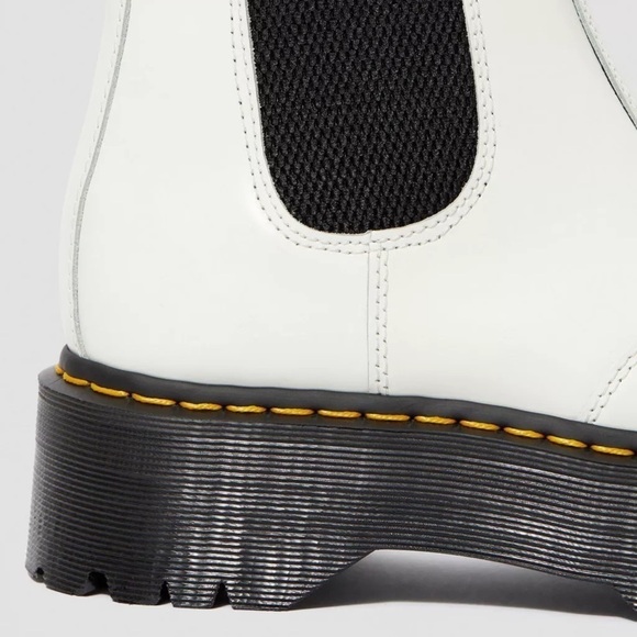 Dr Martens 2976 Platform Leather Chelsea Boot White - 7 - Picture 2 of 13